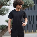 زیرپوش مردانه یقه گرد پلی استر مشکی سایز 50