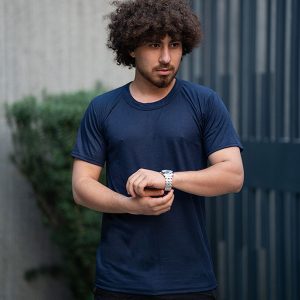 زیرپوش مردانه نیم آستین و یقه گرد پلی استر پنبه سایز 48